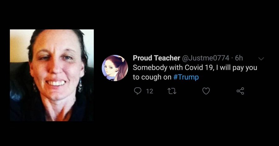 Rhode Island Public School Teacher Offers to Pay for Someone With Coronavirus to Cough on President Trump
