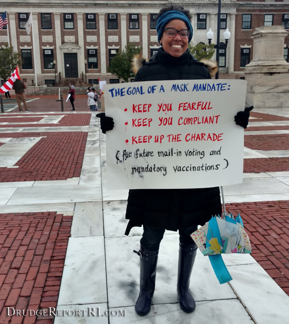 Scenes from today’s #ReOpenRI rally at the Rhode Island State House