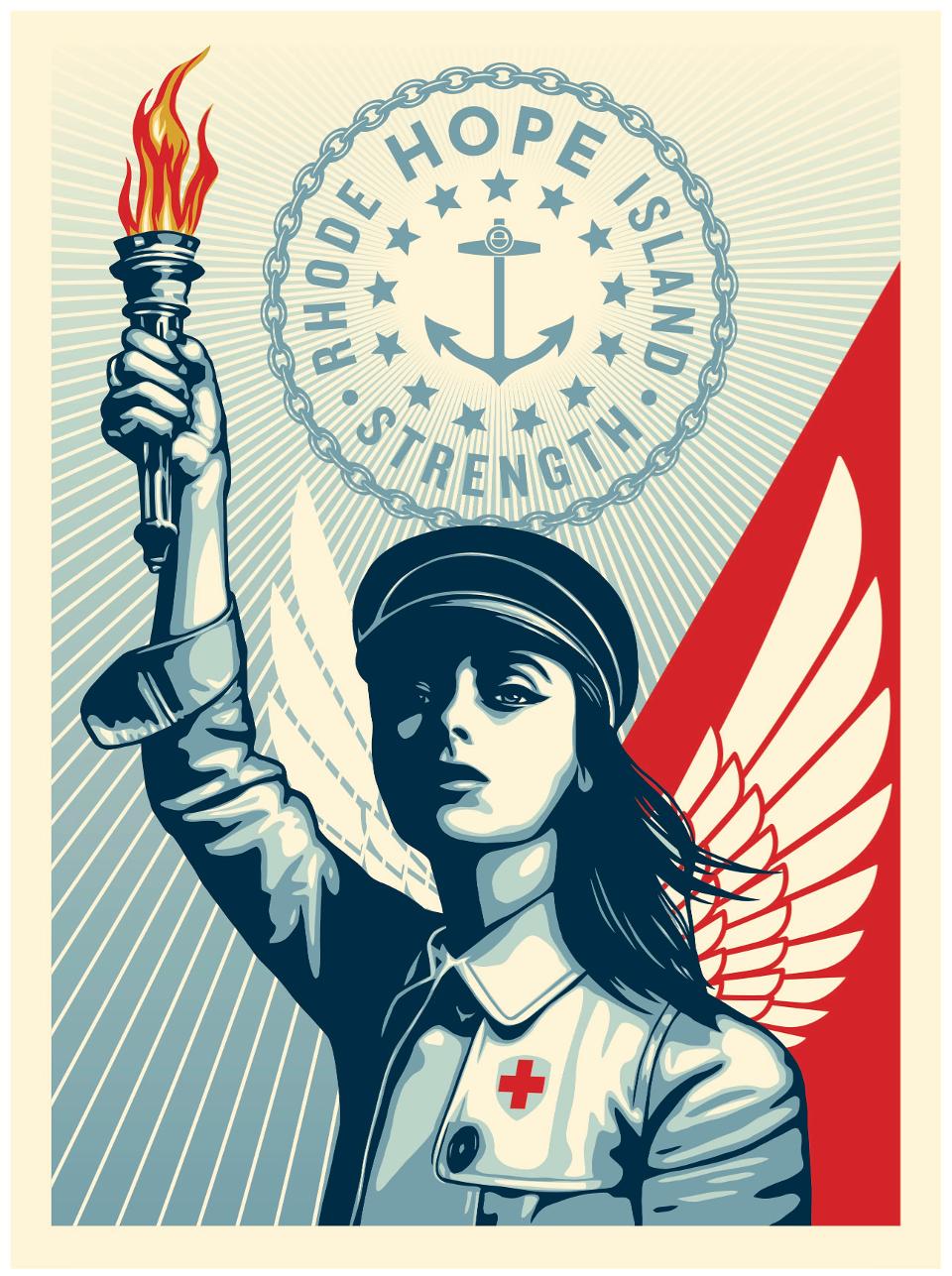 “Chain up your hope & strength Rhode Island!” Can you think of a better caption for this ‘Angel’?  Join the contest!