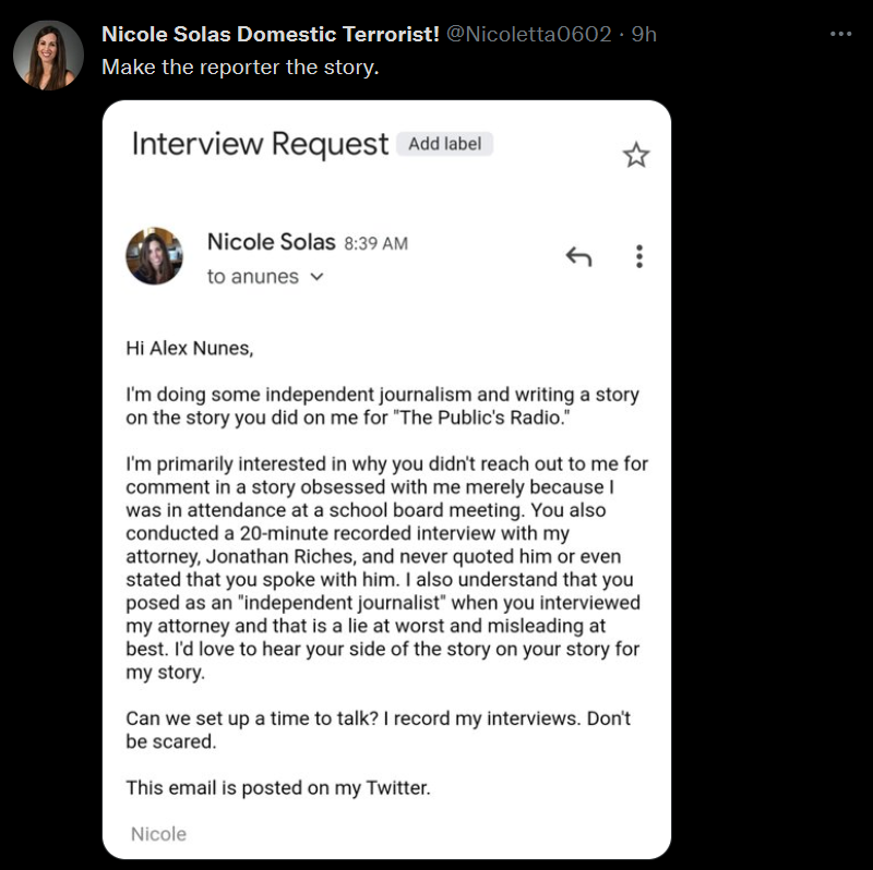 Nicole Solas DESTROYS WBUR/Boston NPR propagandist Alex Nunes in one tweet.