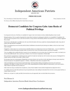 Democrat Candidate for Congress Gabe Amo Reeks of Political Privilege