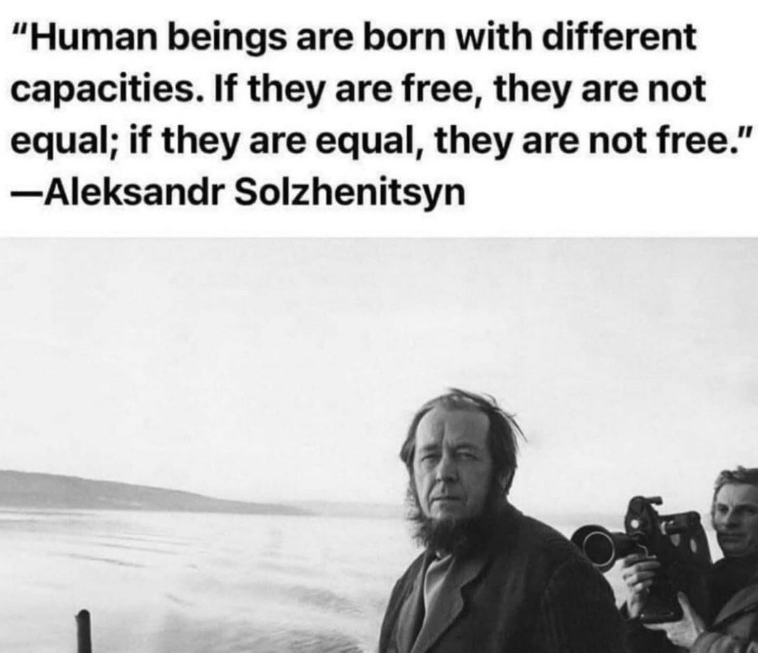 The difference between equal (equity) and free (freedom):