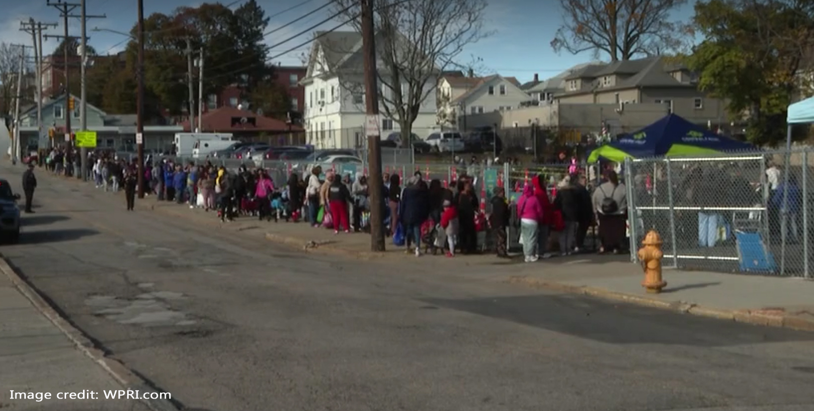 Democrat economy “working” – Long lines for food in Leftist sewer of Central Falls